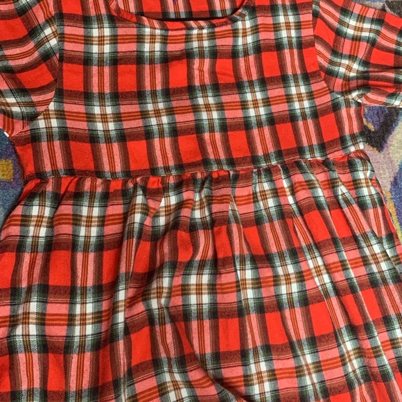 Oversized Plaid Maxi Babydoll Dress - Picture 4 of 6
